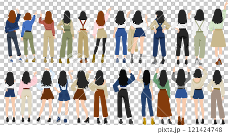 婦女從後面的插圖集 121424748