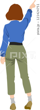 後ろ姿の女性のイラスト 後ろ姿の女性のイラスト 121424751