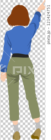 後ろ姿の女性のイラスト 後ろ姿の女性のイラスト 121424751