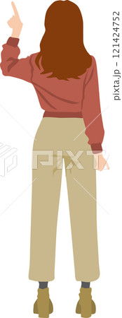 後ろ姿の女性のイラスト 121424752