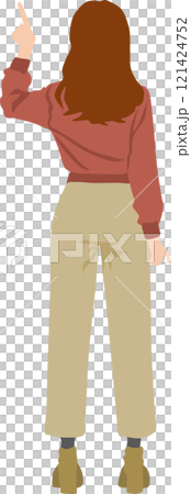 後ろ姿の女性のイラスト 121424752