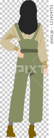 後ろ姿の女性のイラスト 後ろ姿の女性のイラスト 121424753