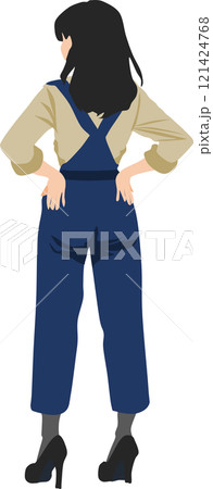 後ろ姿の女性のイラスト 121424768