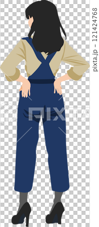 後ろ姿の女性のイラスト 121424768