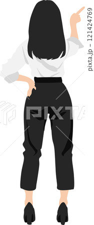 後ろ姿の女性のイラスト 121424769