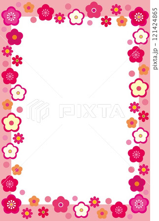 梅の花　フレーム　ホワイトスペース 121424865