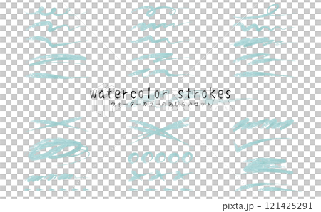 ウォーターカラーのアンダーライン。水彩風のあしらいセット。手描きのラフな飾り罫セット。 ウォーターカラーのアンダーライン。水彩風のあしらいセット。手描きのラフな飾り罫セット。 121425291