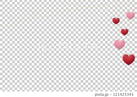 A three-dimensional wooden heart ornament hanging from a chain is in the background on the right 121425343