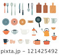 北欧風 キッチンアイテム 白背景 シンプル イラスト 121425492