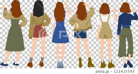 婦女從後面的插圖集 121425593