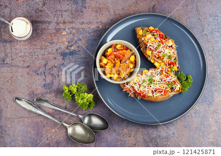 Sweet potato stuffed. 121425871
