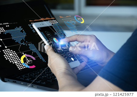 AI-powered dashboard data analysis concept 121425977