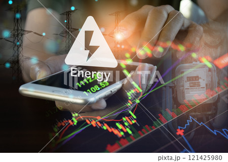 The concept of rising energy costs Energy shortage crisis 121425980