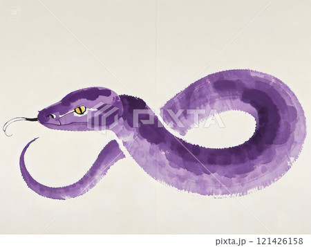 An oriental painting of a blue snake, an animal symbolizing the year 2025 in the East An oriental painting of a blue snake, an animal symbolizing the year 2025 in the East 121426158