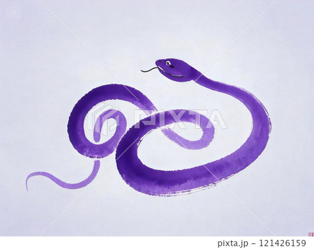 An oriental painting of a blue snake, an animal symbolizing the year 2025 in the East An oriental painting of a blue snake, an animal symbolizing the year 2025 in the East 121426159