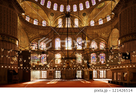 Interior of Blue Mosque in Istanbul city, Turkey Interior of Blue Mosque in Istanbul city, Turkey 121426514