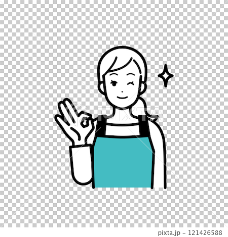 OKサインをする主婦のイラスト 121426588