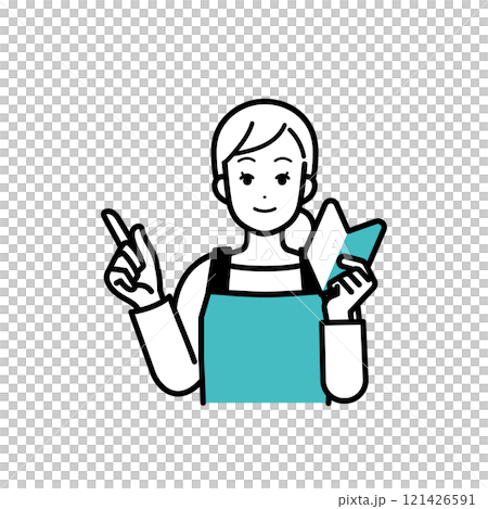 若葉マークを持つ主婦のイラスト 121426591