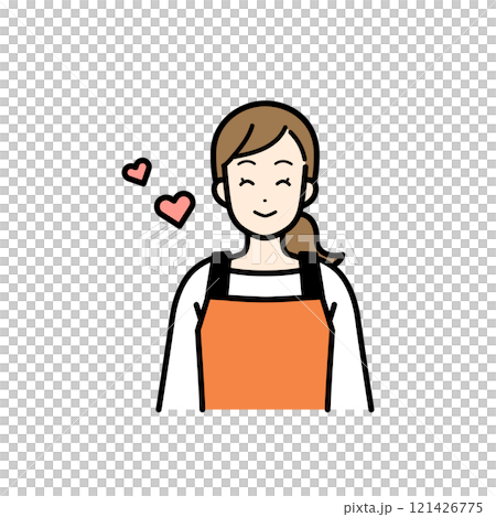 笑顔の主婦のイラスト　ハート 121426775