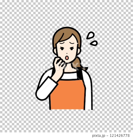 困っている主婦のイラスト 121426778