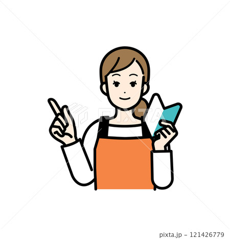 若葉マークを持つ主婦のイラスト 若葉マークを持つ主婦のイラスト 121426779