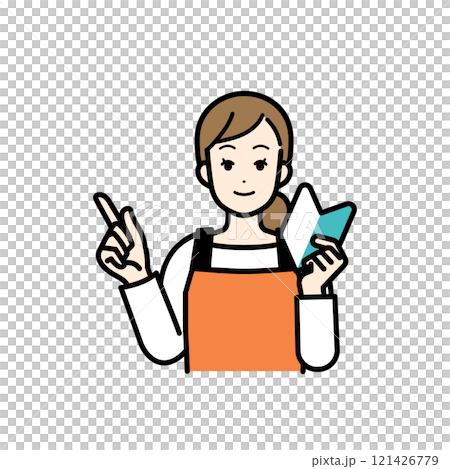 若葉マークを持つ主婦のイラスト 若葉マークを持つ主婦のイラスト 121426779