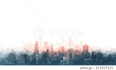 都市景観のイラスト背景素材 都市景観のイラスト背景素材 121427125