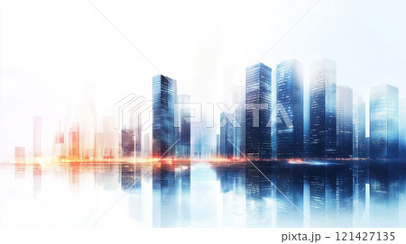 都市景観のイラスト背景素材 都市景観のイラスト背景素材 121427135