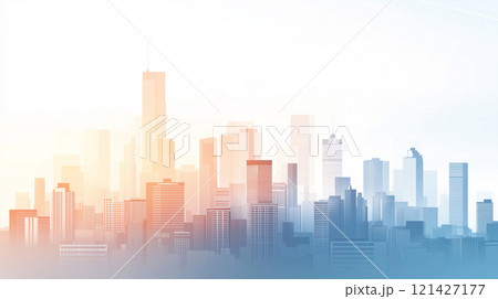 都市景観のイラスト背景素材 都市景観のイラスト背景素材 121427177