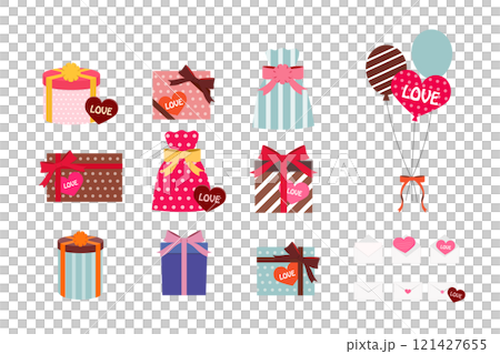 Valentine's Day decoration illustration set 121427655