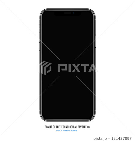 smartphone in black color with blank screen on white background. stock vector illustration eps10 121427897