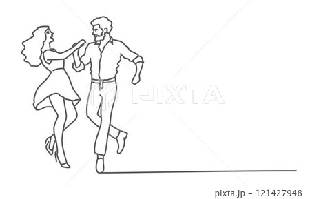 Man and a woman are dancing together 121427948