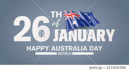 Australia happy day greeting card, banner with template text vector illustration 121428366