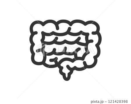 大腸と小腸のアイコン（線画）のイラストのイラスト素材 [121428398