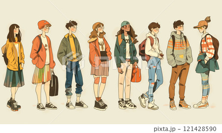 人物の手描きイラスト集 人物の手描きイラスト集 121428590