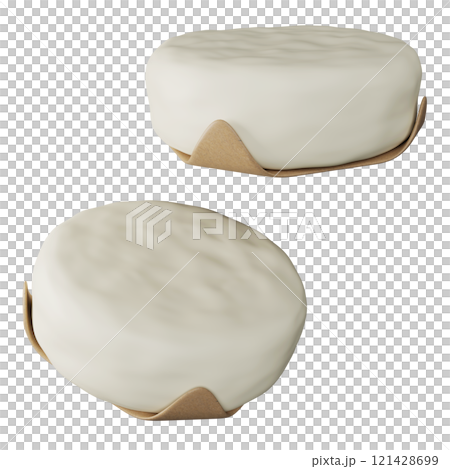 white round cheese 3D graphic 121428699