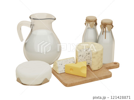 dairy products 3D graphic studio image 121428871