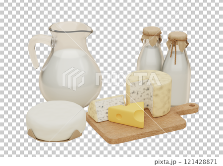 dairy products 3D graphic studio image 121428871