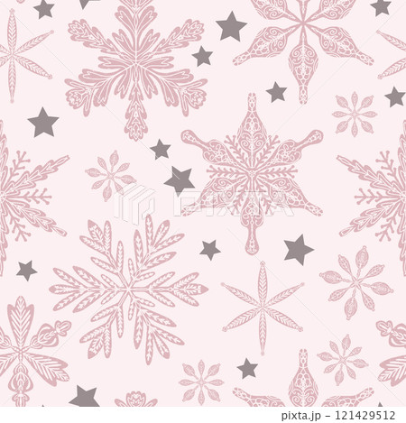 seamless pattern with snowflakes 121429512