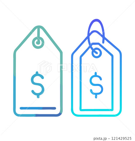 Set of colorful blank price tags and labels 121429525