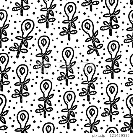 seamless pattern with shamrock and butterflies 121429553
