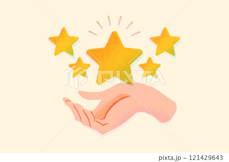 5つ星評価、顧客満足度のイメージイラスト 121429643