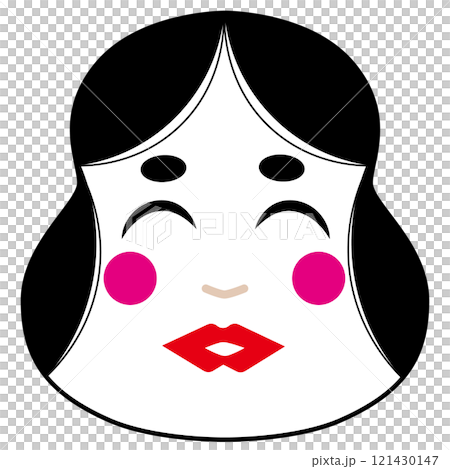 Simple and flat illustration of Otafuku on white background 121430147