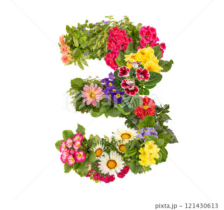 Number 3 made of flowers Number 3 made of flowers 121430613