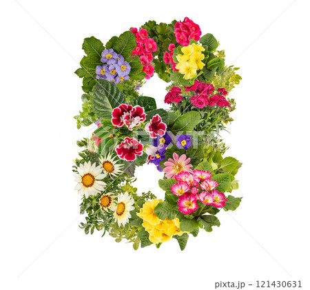 Number 8 made of flowers Number 8 made of flowers 121430631