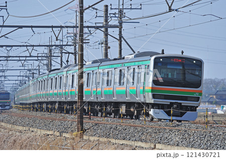 東北本線　東鷲宮－栗橋　JR東日本　E231系1000番台　U6編成（小山） 121430721