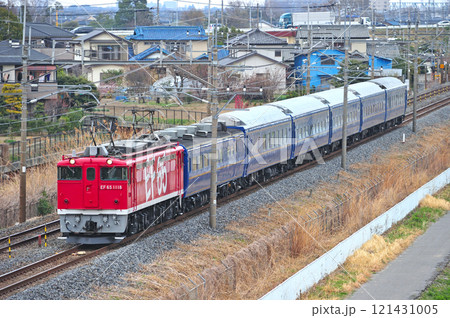 東北本線　栗橋－東鷲宮　JR東日本　EF65-1118（田端）+24系（尾久）　黒磯訓練 121431005