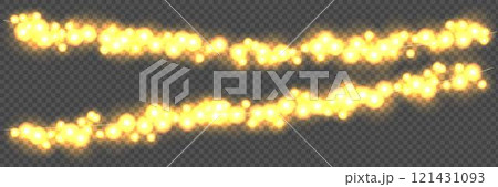 Festive Christmas light glowing garland string on dark background. Festive Christmas light glowing garland string on dark background. 121431093