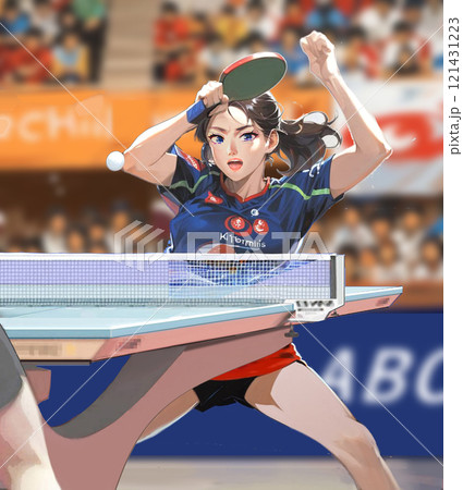 女子卓球　スマッシュ 121431223