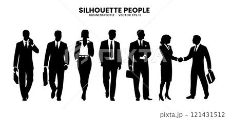 Silhouette business people poses collection.Vector illustration Silhouette business people poses collection.Vector illustration 121431512